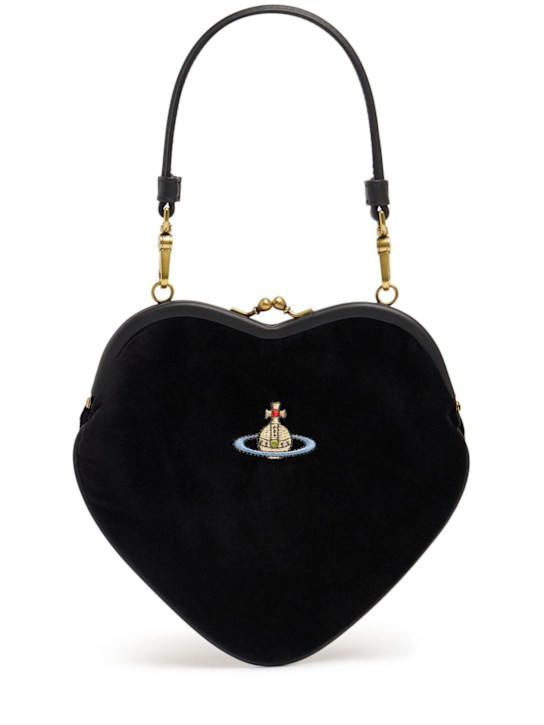 Belle Heart Frame velvet purse | Luisaviaroma