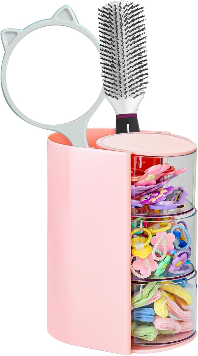 Luscinia Hair Accessories Organizer with Hair Brush Holder, Rotatable Makeup Brush and Jewelry St... | Amazon (US)