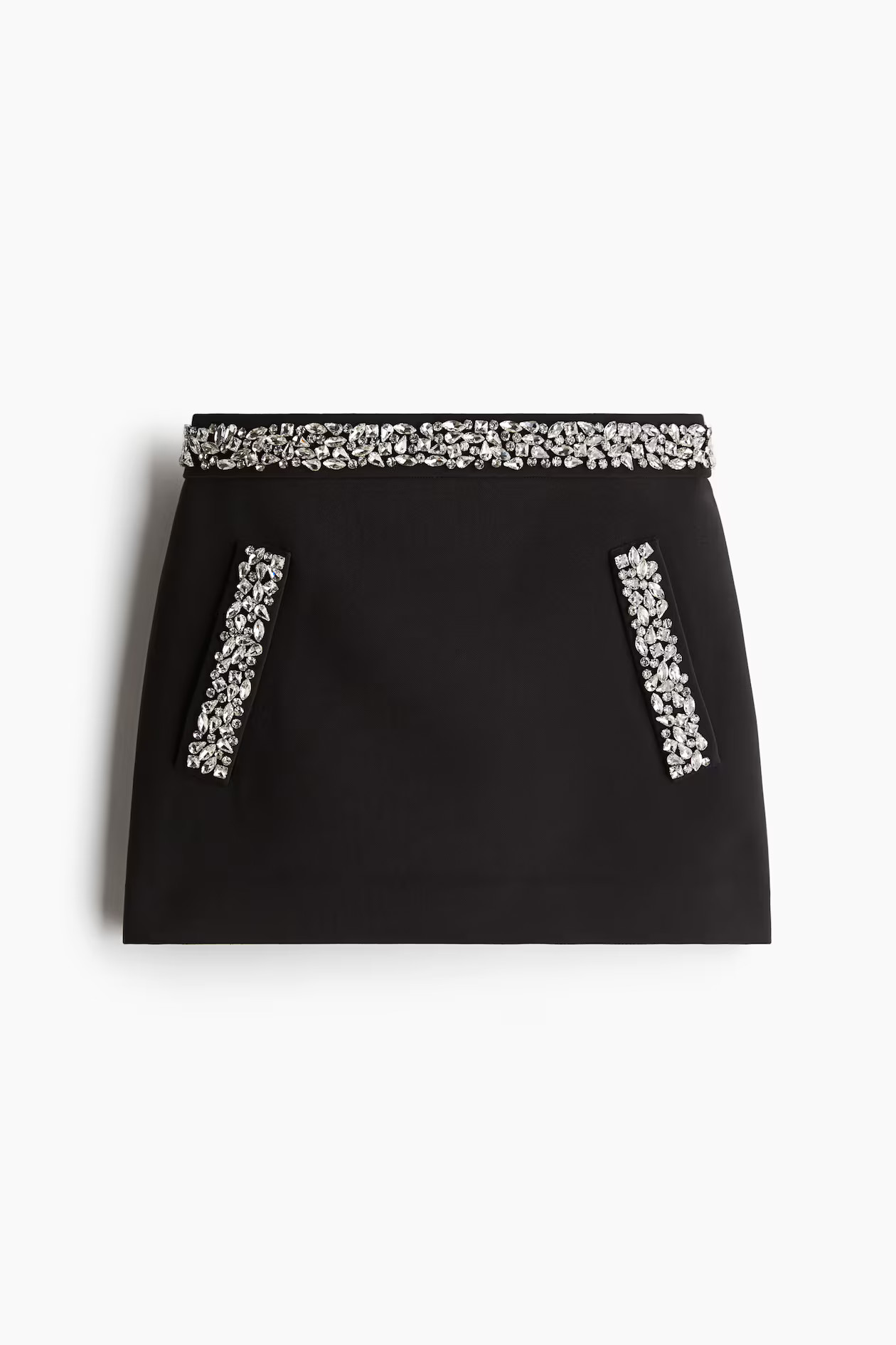 Rhinestone-embellished mini skirt | H&M (UK, MY, IN, SG, PH, TW, HK)