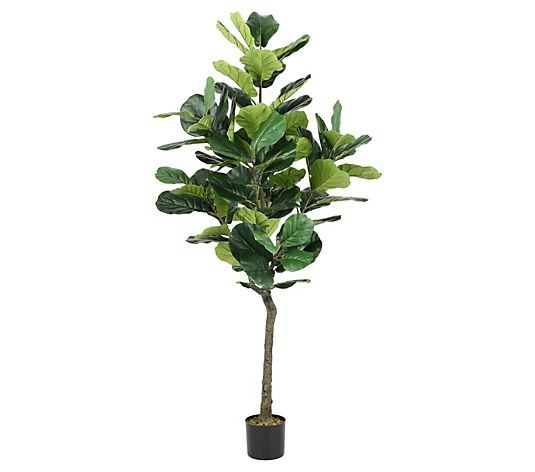 Safavieh Faux Fiddle Leaf Fig 50" Potted Tree | QVC