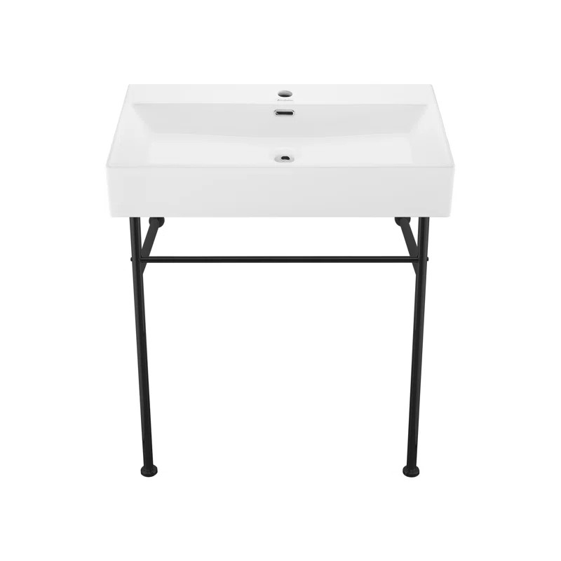 Claire 30 Ceramic Console Sink White Basin | Wayfair North America