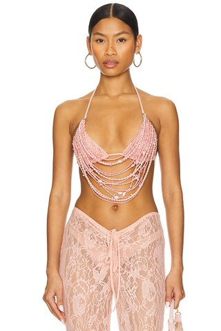 Leslie Amon x REVOLVE Floating Pearl Top in Dusty Pink from Revolve.com | Revolve Clothing (Global)