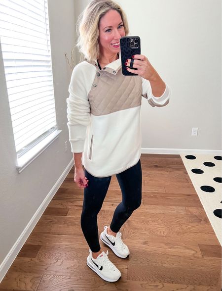 Cozy Fall outfit 

 snap up pullover in size small

Faux leather moto leggings in size petite medium - I sized up one because there’s a seam across the back of the leg -  made it more comfortable 

Sneakers I sized up 1/2 size 






Fall outfit , Abercrombie , spanx leggings , faux leather moto leggings #ltkstyletip #ltkunder100 , athleisure 

#LTKSeasonal #LTKtravel #LTKshoecrush