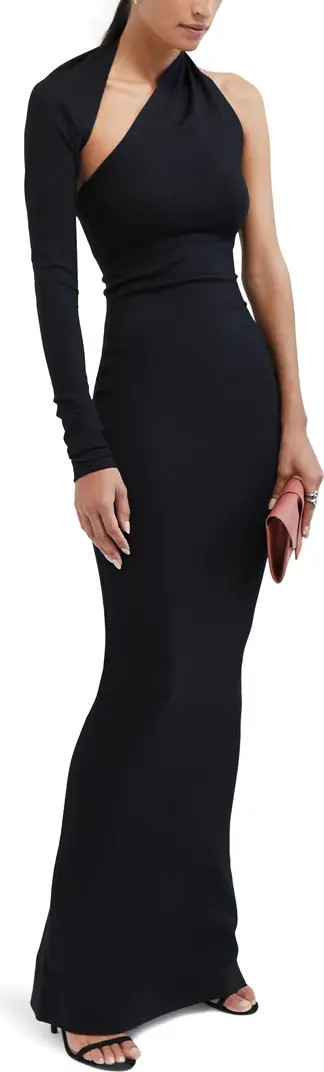 Manhattan One-Shoulder Ponte Knit Gown | Nordstrom