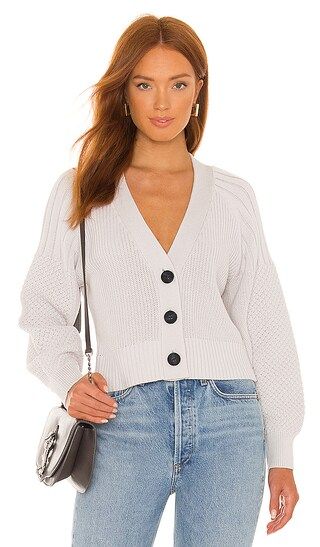 Mixed Stitch Cardigan in Silver | Revolve Clothing (Global)