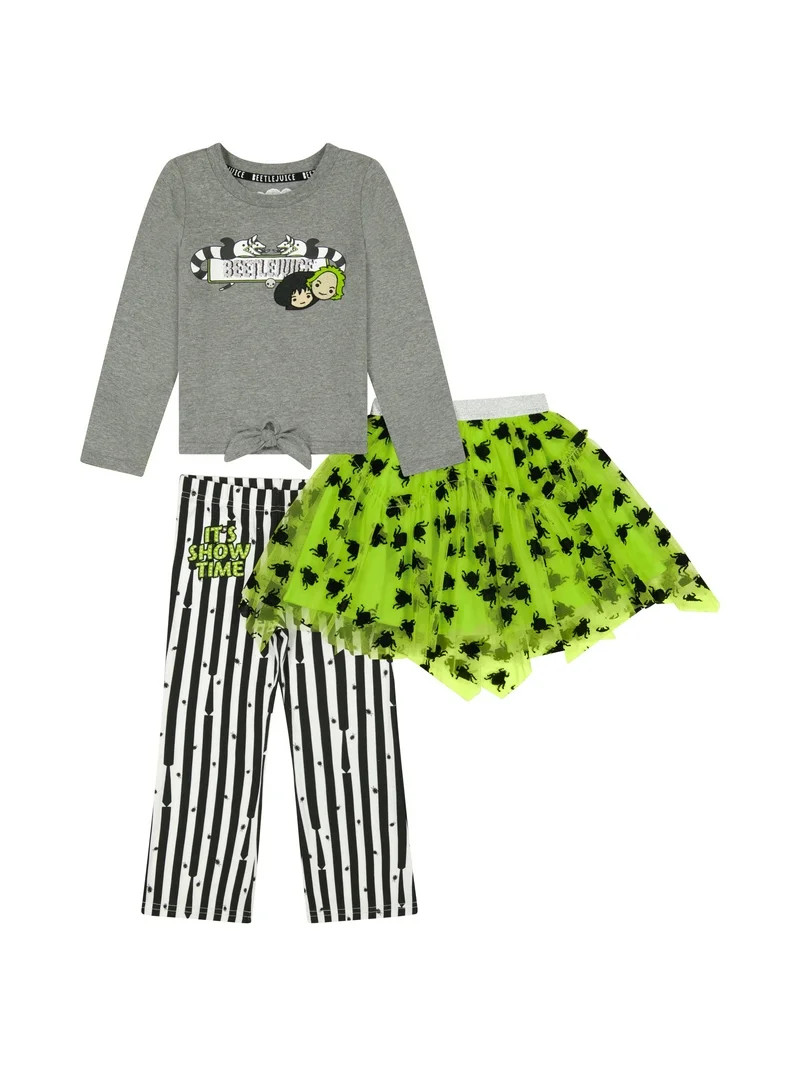 Beetlejuice Toddler Girls 3 Piece Skirt Set, Sizes 12M-5T | Walmart (US)