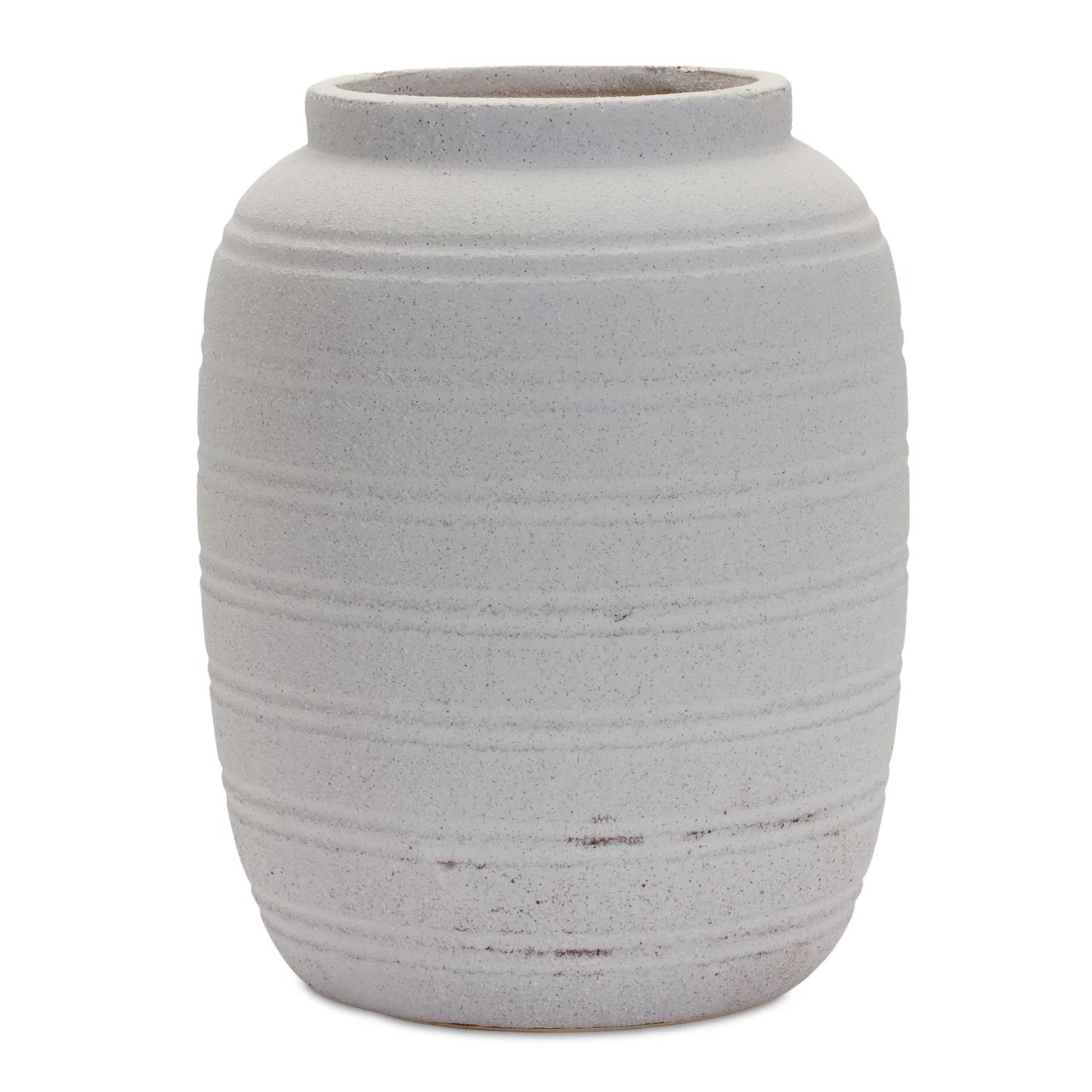 Melrose International Modern White Clay Vase 9.5"H - Walmart.com | Walmart (US)