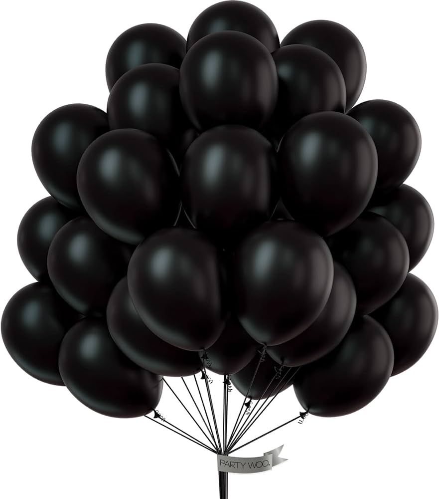 PartyWoo Black Balloons, 50 pcs 12 Inch Matte Black Balloons, Black Balloons for Balloon Garland ... | Amazon (US)