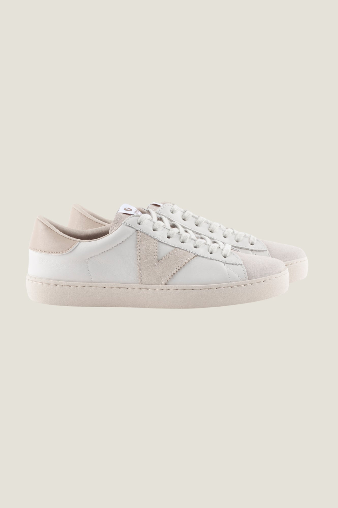 VICTORIA Berlin Low Top Trainer | White/Taupe | Aspiga