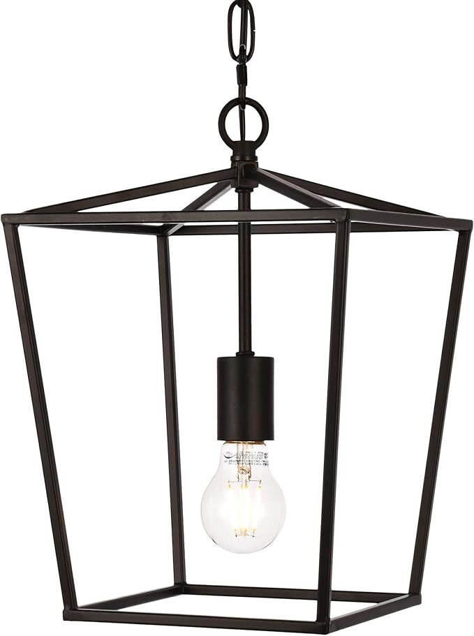 Elegant Lighting Maddox Collection 1 Light Pendant Lamp in Black Finish - 9.75"D x 14.5"H | Amazon (US)