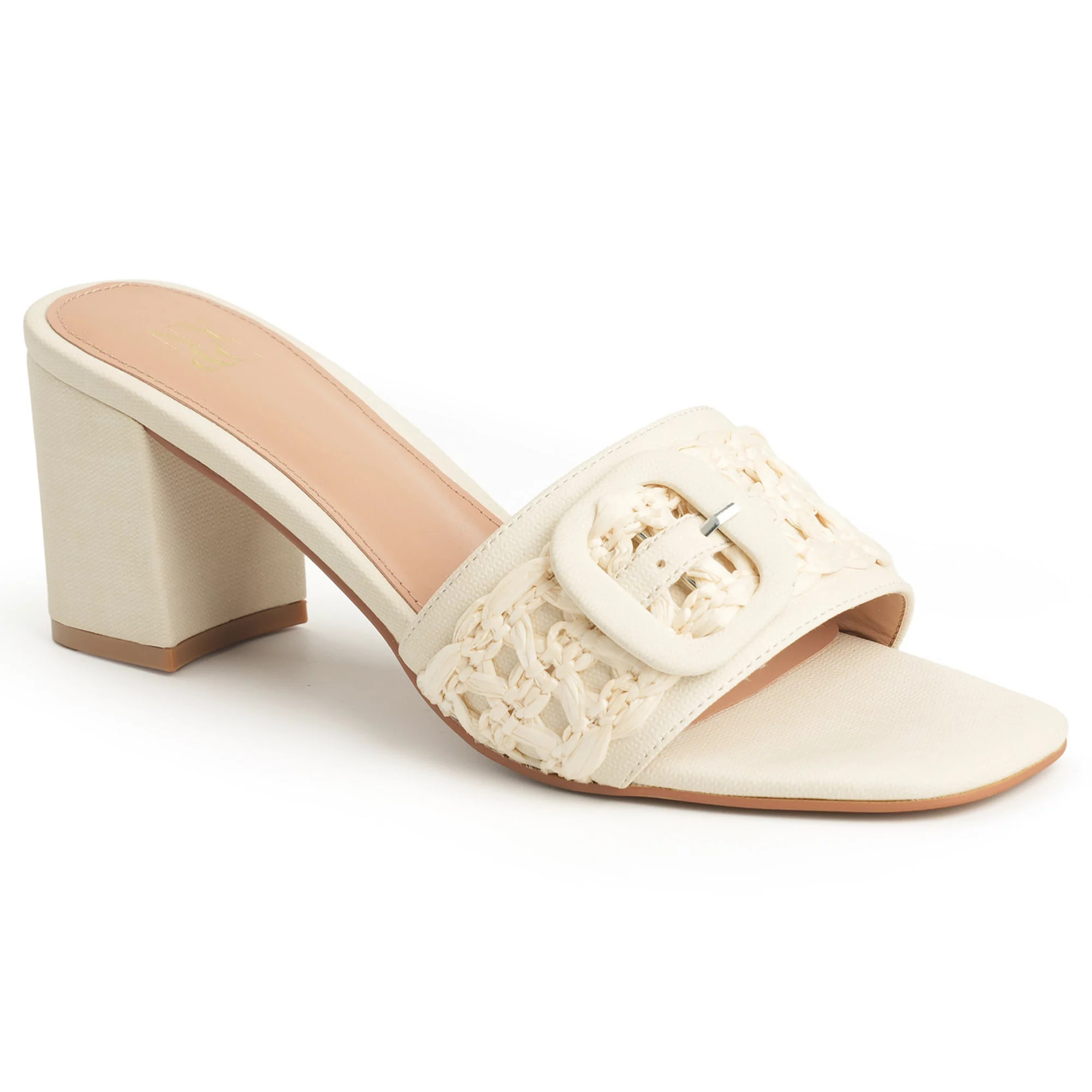 New York & Company® Lana Women's Block Heel Slip-On Sandals with Buckle Detail | Kohl's