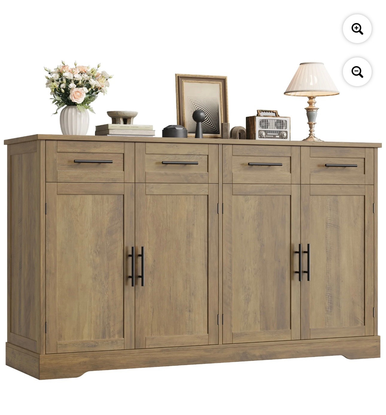 Sideboard Buffet Storage Cabinet with Shelves and 4 Doors, Rustic Brown Color

#LTKHome