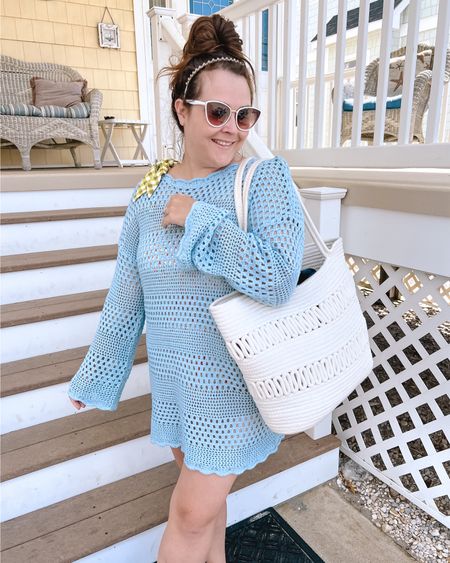 Cutest amazon swimsuit coverup I ever did see! Wearing a large // Amazon cover up, beach cover up, beach outfit, vacation outfit

#LTKSwim #LTKSaleAlert #LTKSeasonal