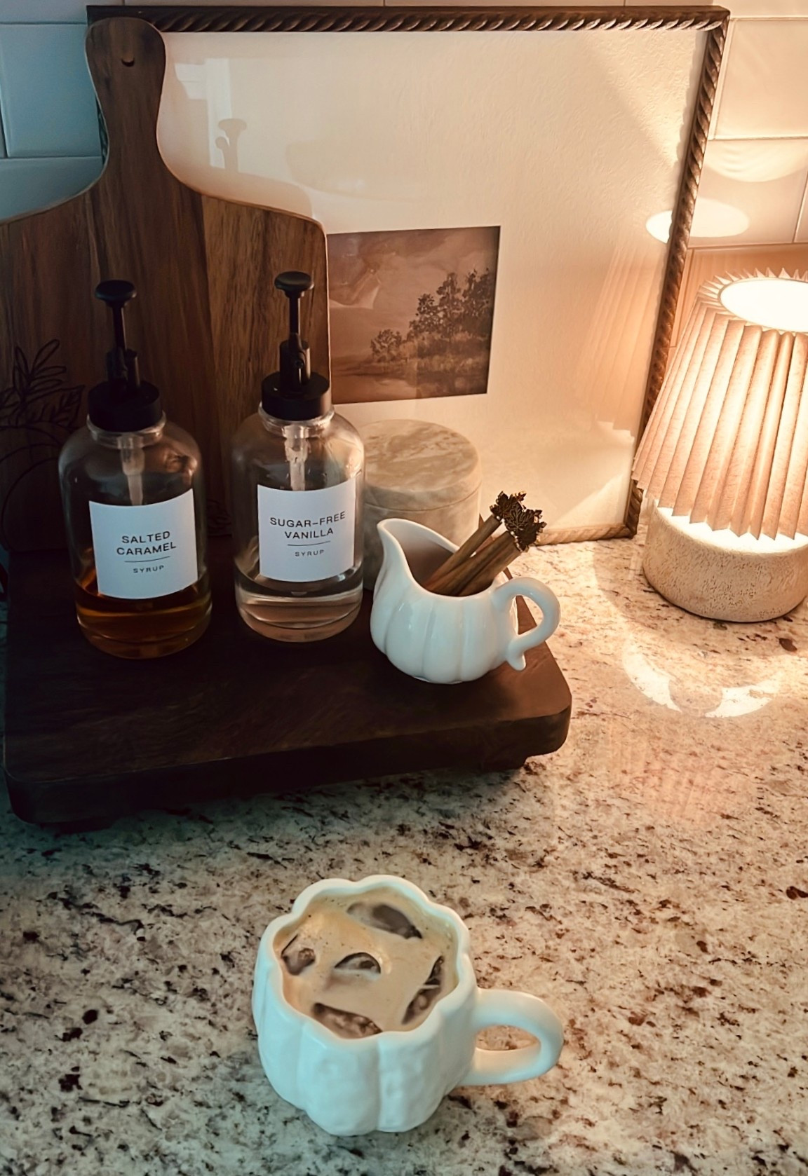 cozy fall coffee corner ☕️🍂
Woooden board, frame, spoons, pumpkin shaped creamer dish bought from hobby lobby!
Linked similar down below 🫶

#LTKSeasonal #LTKHome #LTKFindsUnder50