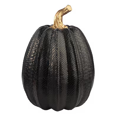 Haunted Living 12-in Black Snakeskin Pumpkin Tabletop Sculpture | Lowe's