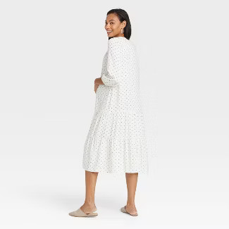 The Nines by HATCH™ 3/4 Sleeve Henley Maternity Dress White | Target