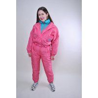 Vintage One Piece Pink Ski Suit, 80S Retro Women Snow Size M | Etsy (US)