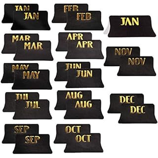 Global Printed Products Monthly Adhesive Tabs Includes 12 Black and 12 Colorful (Set of 24) | Amazon (US)