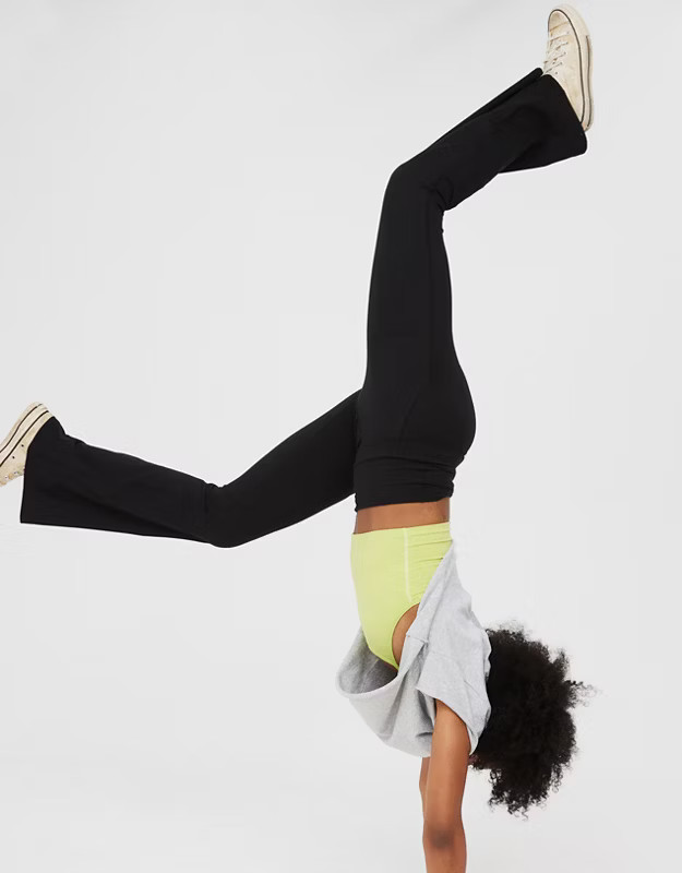 OFFLINE By Aerie The Hugger High Waisted Foldover Flare Legging | Aerie