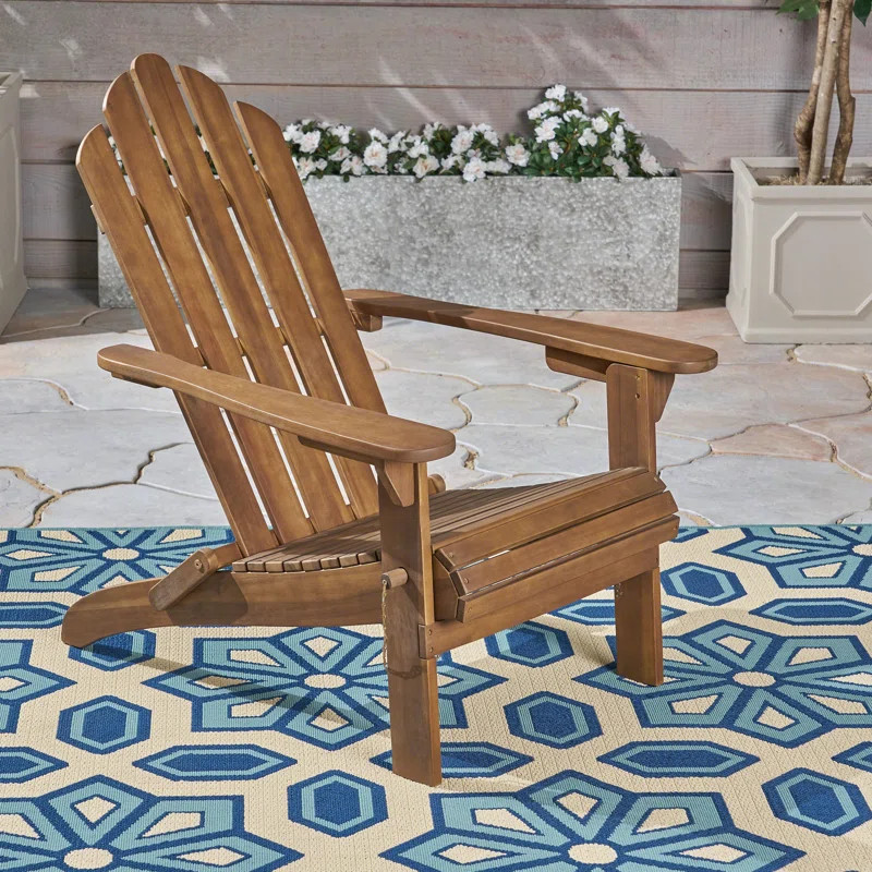 Mobley Acacia Foldable Outdoor Adirondack Chair | Wayfair North America
