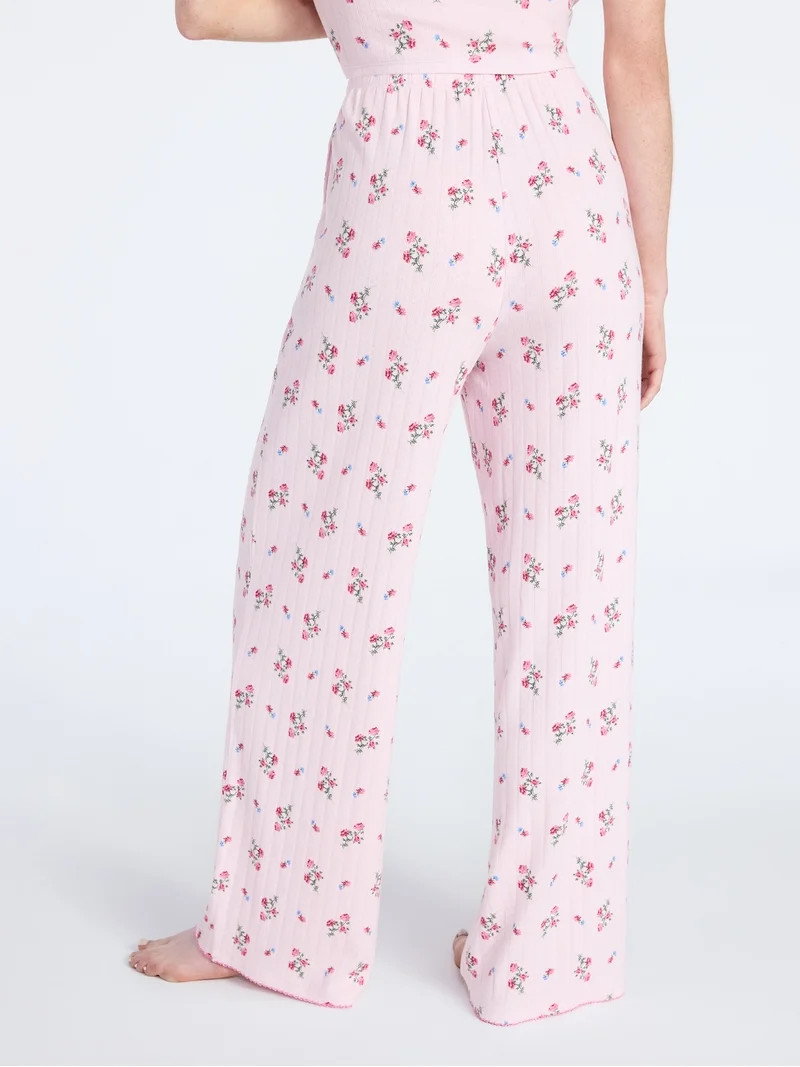 Joyspun Women’s Pointelle Knit Sleepwear Pants, 30'' Inseam, Sizes XS-3X | Walmart (US)