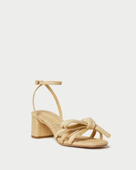 Mikel Natural Bow Mid-Heel Sandal | Loeffler Randall