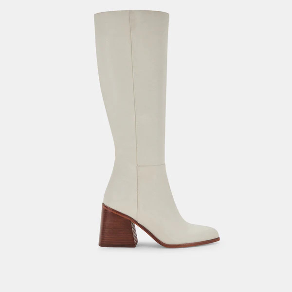 TAMORA BOOTS IN IVORY LEATHER | DolceVita.com