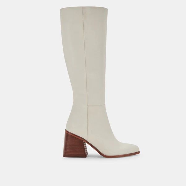 TAMORA BOOTS IN IVORY LEATHER | DolceVita.com