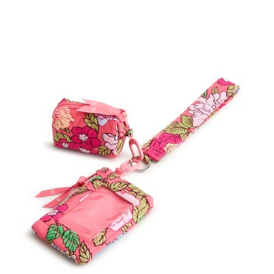 Vera Bradley Women's Outlet Cotton Essential Dual Pouch Wide Wristlet Vibrant Gardenias | Target