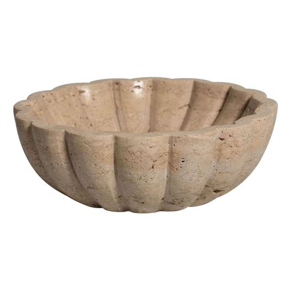 Scalloped Travertine Trinket Bowl, 6" | At Home