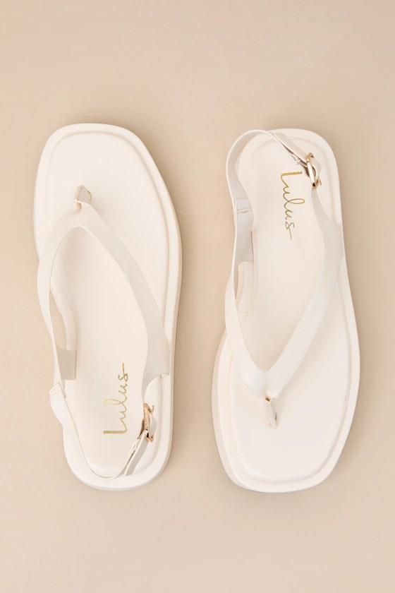 Maralynn Bone Flatform Thong Slingback Sandals | Lulus