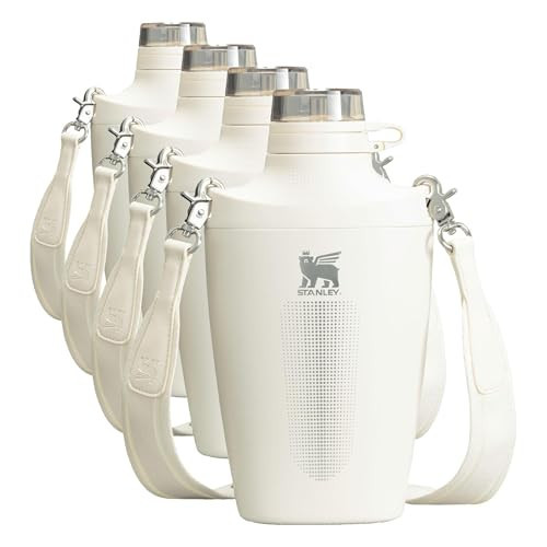STANLEY Cross Bottle 23 oz, Travel Water Bottle with Jacquard Strap, Leakproof Tritan Lid with Removable Straw, Insulated Stainless Steel, BPA-Free, Cream (Pack of 4) | Amazon (US)