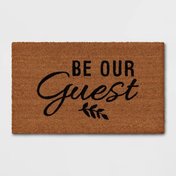 1'6"x2'6" Be Our Guest Doormat Black - Threshold™ | Target