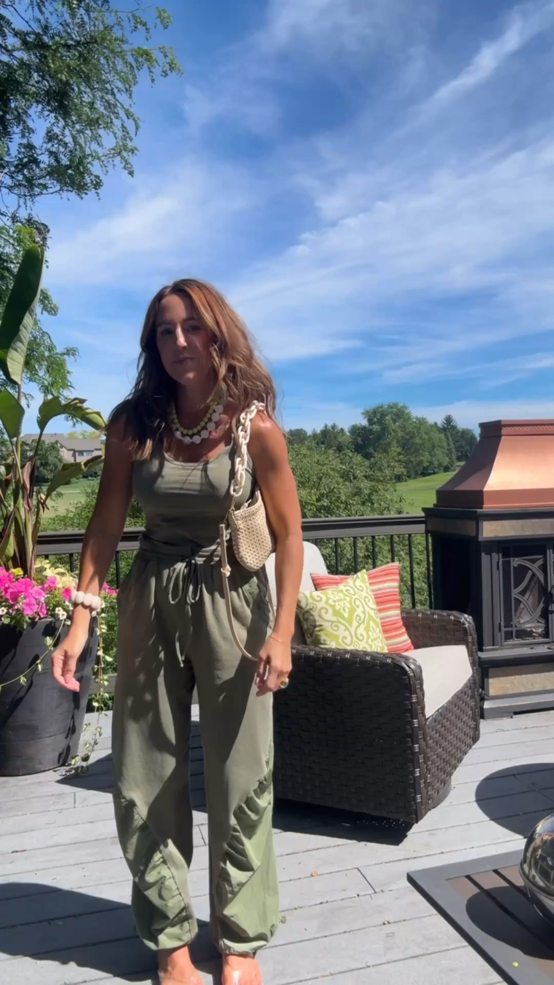 Jumpsuit style. So comfortable and easy to wear. Love the texture mix. 
XS. 
👉🏻20% off necklaces / twopeasinablog20

#LTKootd #LTKSeasonal #LTKmomlife
