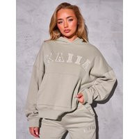 Kaiia Slogan Oversized Hoodie Stone | Public Desire (US & CA)
