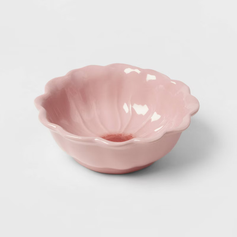 10oz Stoneware Flower Bowl Pink - Threshold™ | Target