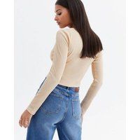 Cream Textured Cut Out Strappy Crop Top New Look | New Look (UK)