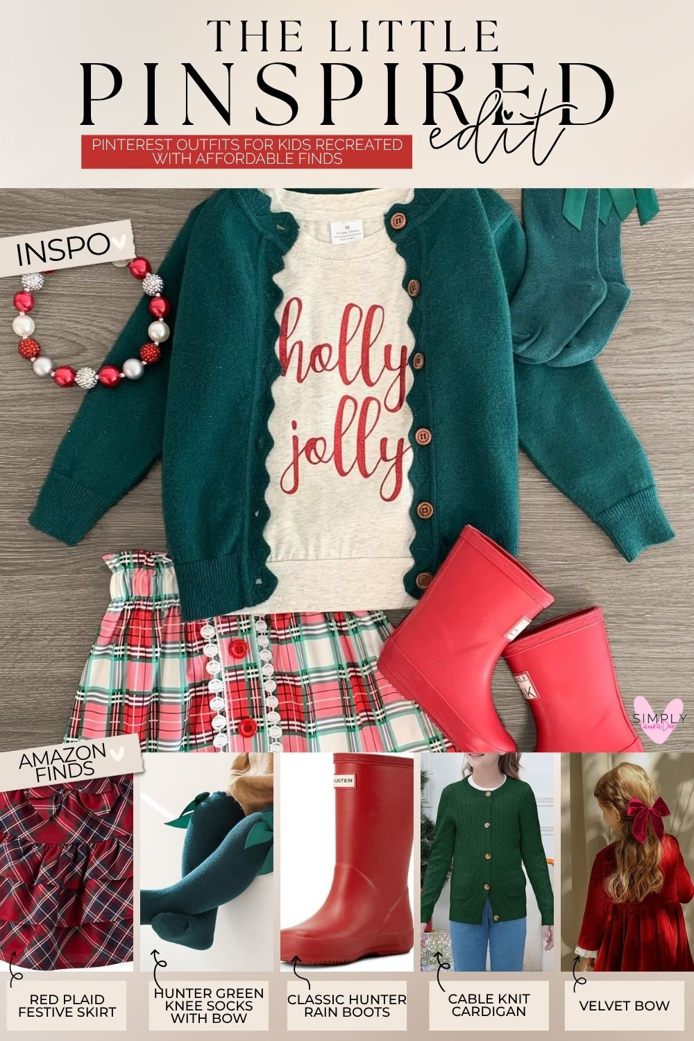 Such a cute classic Christmas outfit for girls 🎄❤️ Recreate this Pinterest-inspired holiday look with a red plaid festive skirt, hunter green knee socks, classic red rain boots, a green cable knit cardigan and a velvet hair bow. It’s perfect for Christmas parties, school holiday events, Christmas photos, church, family gatherings or festive winter outings. I love the traditional red-and-green color palette with the preppy plaid details—it feels timeless without being too dressy.

#GirlsChristmasOutfit #KidsChristmasOutfit #ChristmasOutfit #HolidayOutfit #ChristmasFashion #KidsFashion #AmazonKids #AmazonFinds #PlaidSkirt #ChristmasCardigan #HunterBoots #HolidayStyle #ChristmasPhotoOutfit #FestiveOutfit #PinterestOutfit 

 #LTKmomlife #LTKSeasonal #LTKKids
