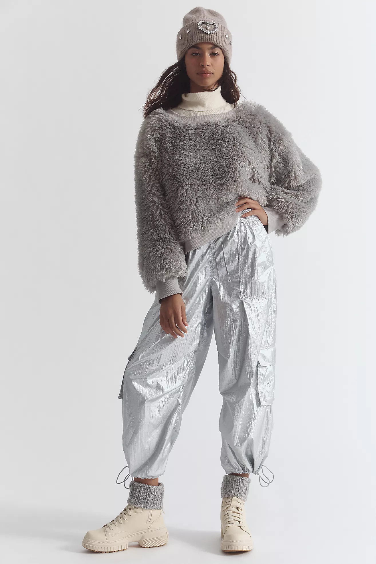 Daily Practice by Anthropologie Base Jump Parachute Pants: Metallic Edition | Anthropologie (US)