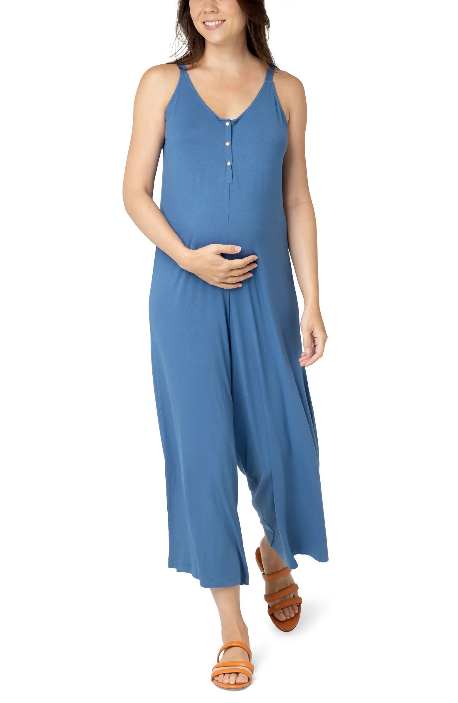 Nom Maternity Chelsea Wide Leg Maternity/Nursing Jumpsuit | Nordstrom | Nordstrom