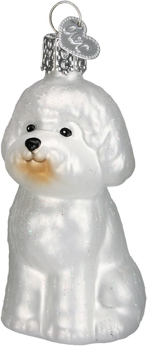 Old World Christmas Bichon Frise Glass Blown Ornament for Christmas Tree | Amazon (US)