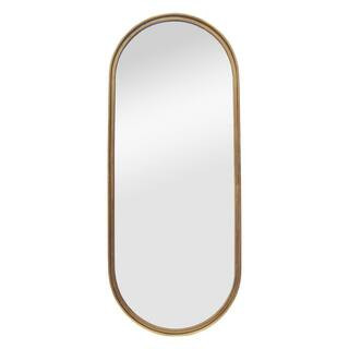 17.75 in. W x 43.125 in. H Capsule Metal Framed Gold Wall Mirror | The Home Depot