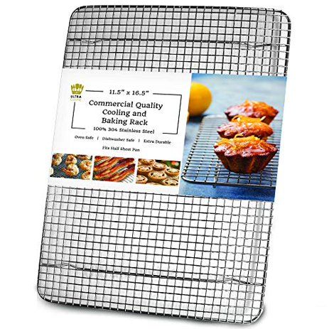 Ultra Cuisine 100% Stainless Steel Wire Cooling Rack for Baking fits Half Sheet Pans Cool Cookies... | Walmart (US)