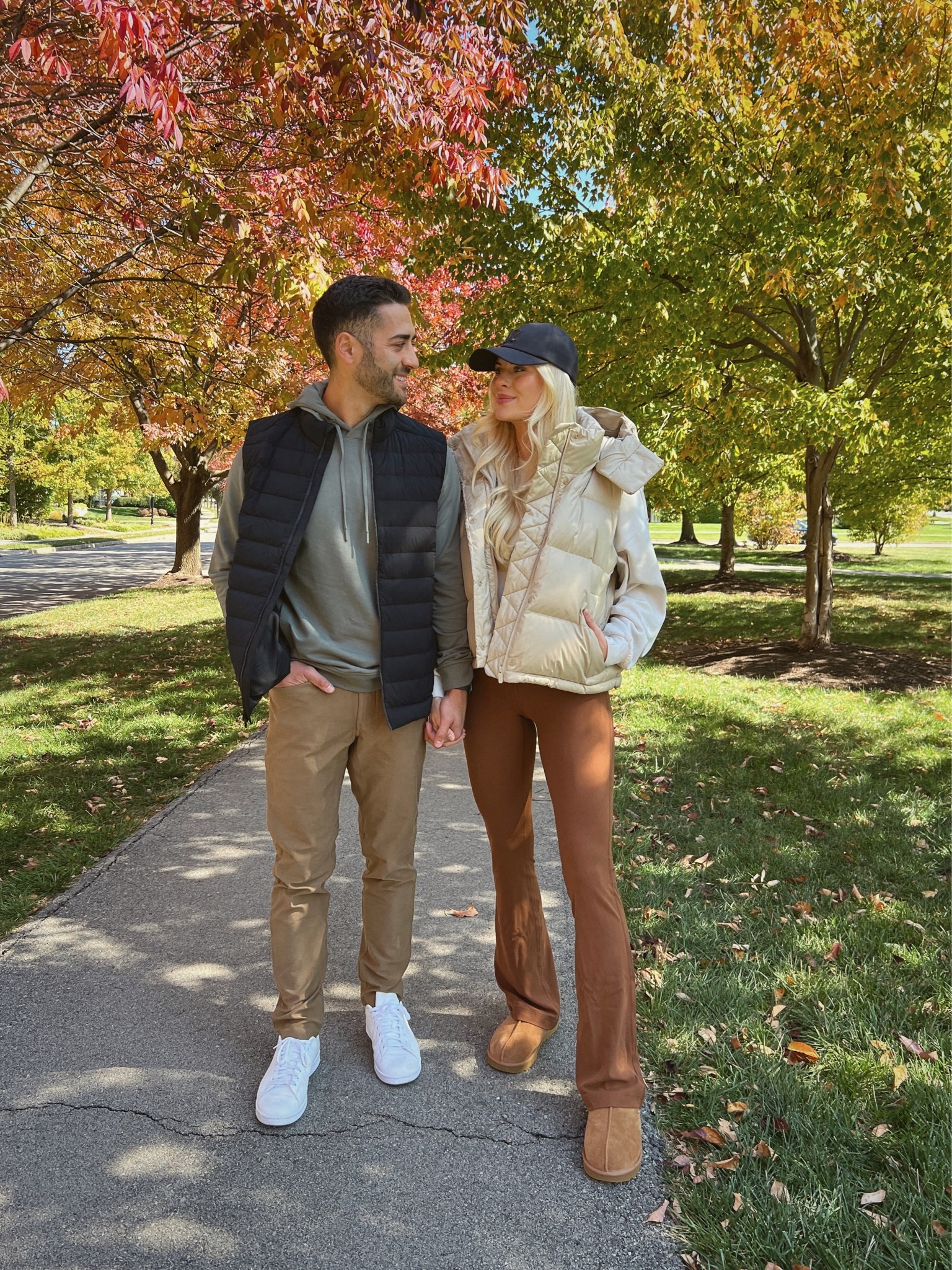Lululemon fall outfits! I’m wearing a 2 in yoga manga, 6 in vest, and 4 in sweats shirt. Cort is in all tts!