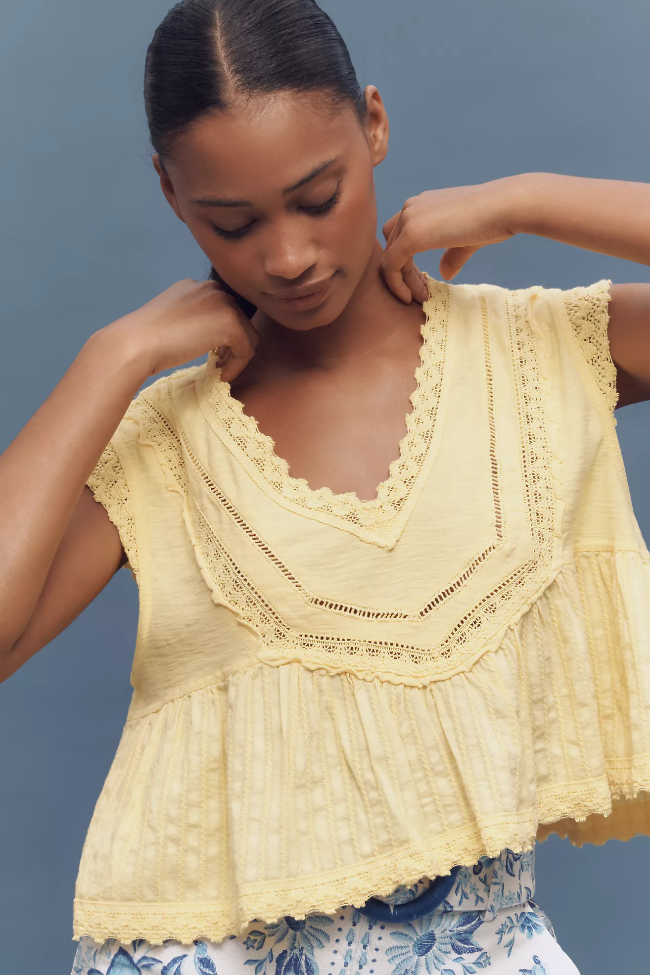 Pilcro Trapeze Popover Top | Anthropologie (US)