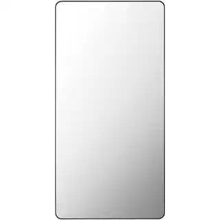 Aranya 36 in. W x 72 in. H Black Framed Full Length Leaning Mirror | The Home Depot