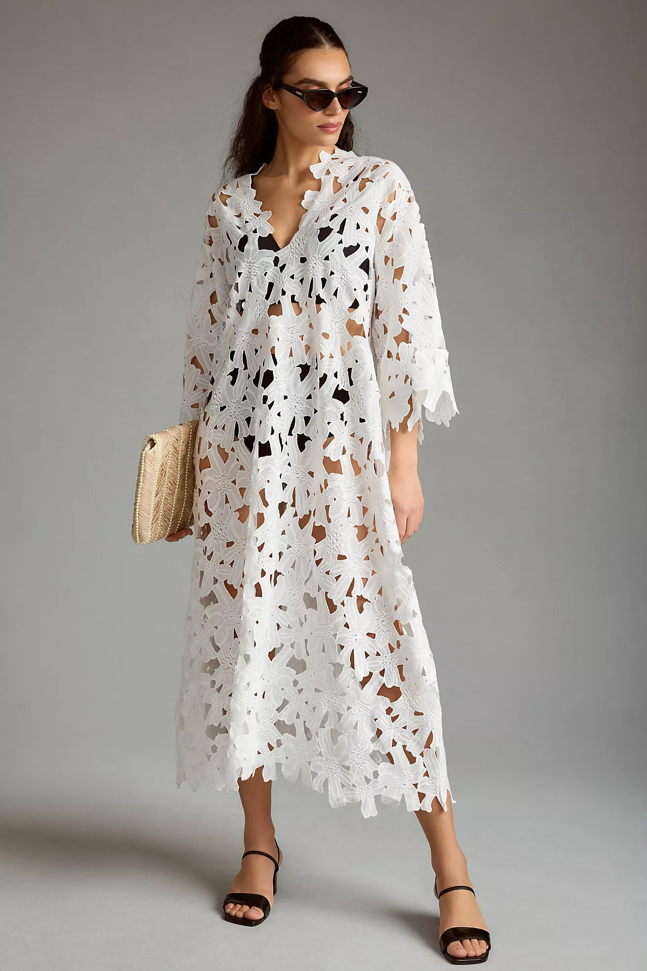 Floral Eyelet Kaftan | Anthropologie (US)