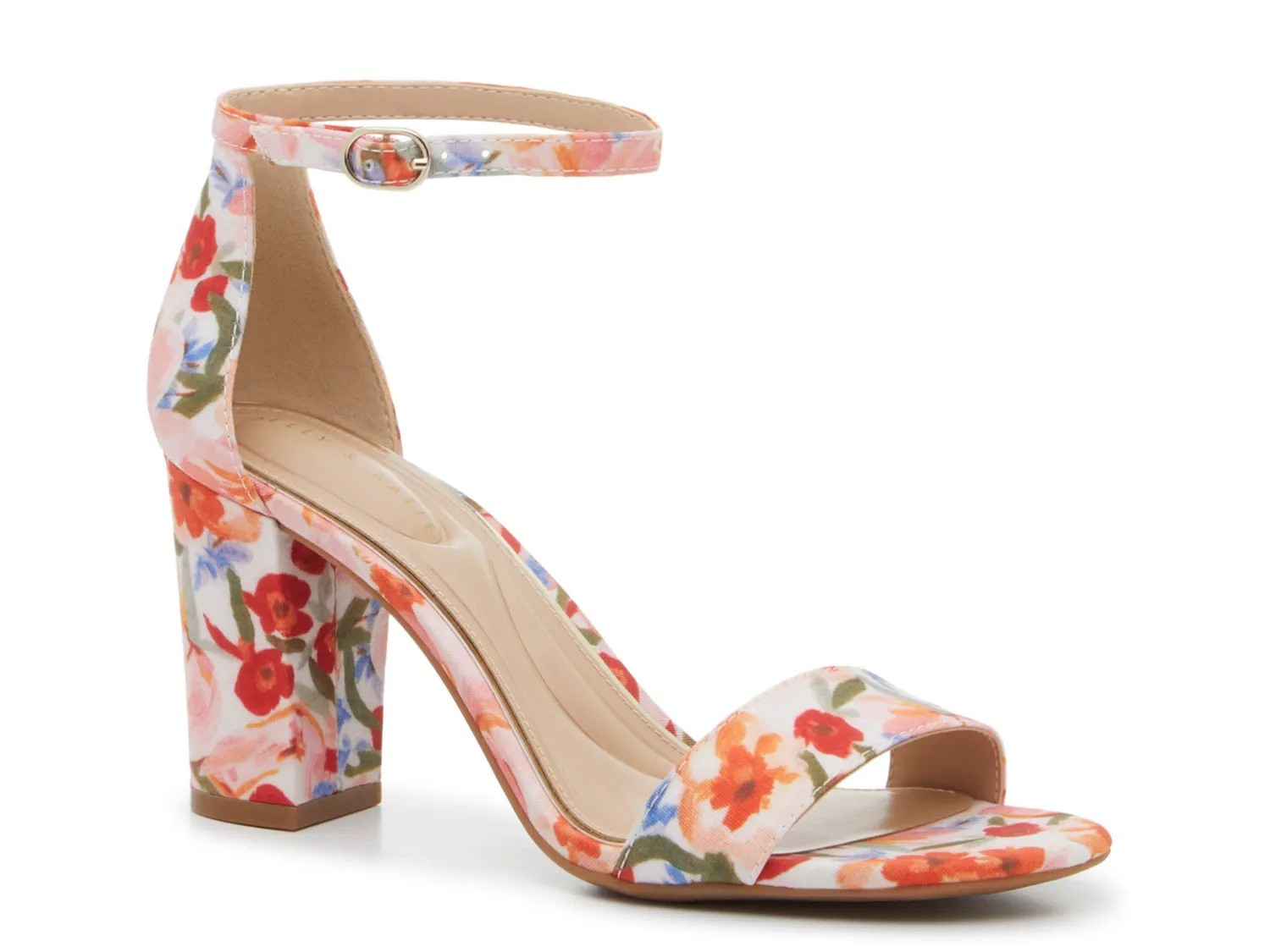 Kelly & Katie Hailee Sandal | Women's | Multicolor Floral Print | Size 8.5 | Heels | Sandals | Ankle Strap | DSW