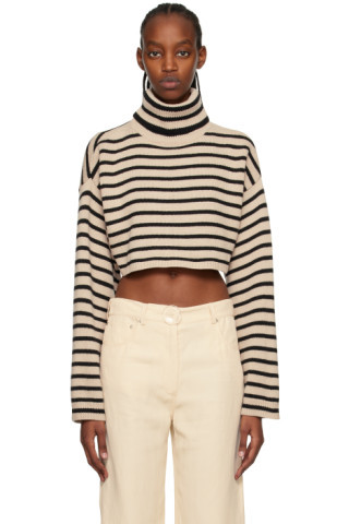 Black & Beige Athina Turtleneck | SSENSE