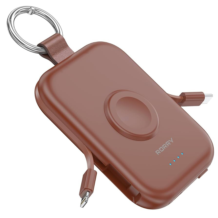 RORRY Portable Charger, 5000mAh Portable Charger Power Bank with Built-in Cables, Travel Keychain... | Amazon (US)